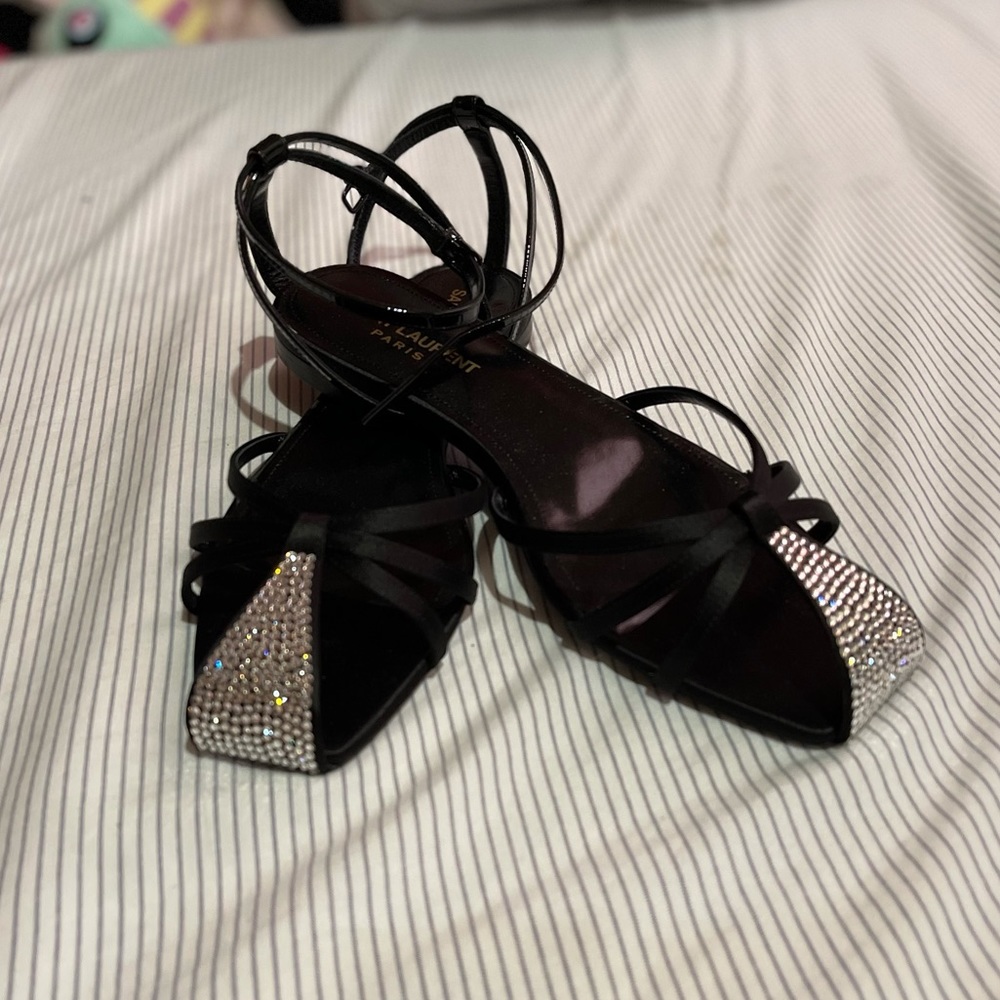 Saint Laurent embellished flat sandals